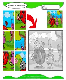 Puzzle Kes Yapıştır Çalışma Sayfaları